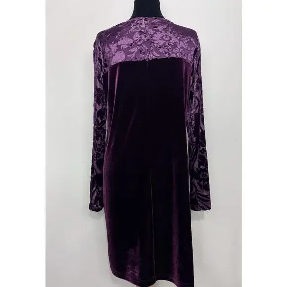 VTG Dressing Clio Velvet Med Dress Sheer Sleeves Whimsigoth Vampcore romance - Picture 6 of 9